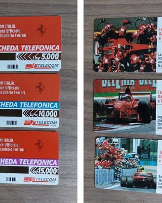 serie completa 3 schede telefoniche Ferrari