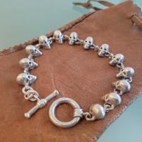 Bracciale teschi argento