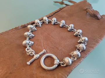 Bracciale teschi argento