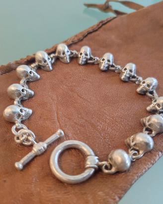 Bracciale teschi argento
