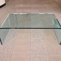 Tavolino "Ponte" in vetro curvato - Fiam