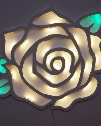 Lampada decorazione da parete rosa bianca handmade