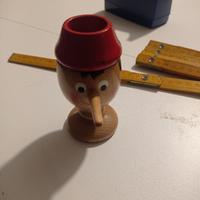 porta uova in legno artigianale pinocchio cm 10,5