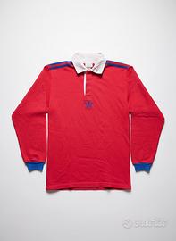 Polo Adidas Vintage Rossa Manica Lunga Taglia S