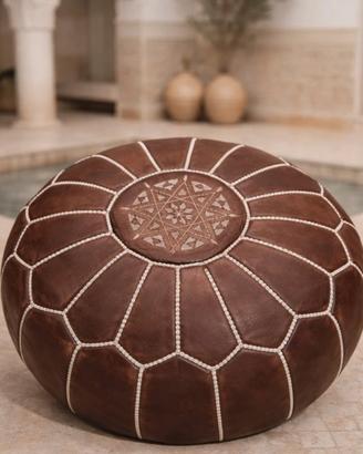 Pouf in pelle marocchino