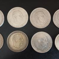 Lotto 8 Monete Argento 100 pesetas