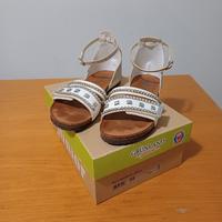 Sandalo GRUNLAND bambina bianco/argento n°35