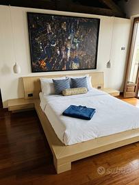 Lussuoso Letto Giapponese Zen in Rovere