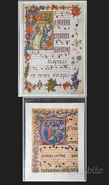 Litografie di corali con lettere miniate XV sec.
