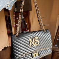Borsa in pelle con iniziali NS