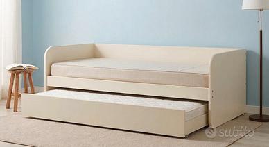 Letto singolo con rete estraibile e materassi