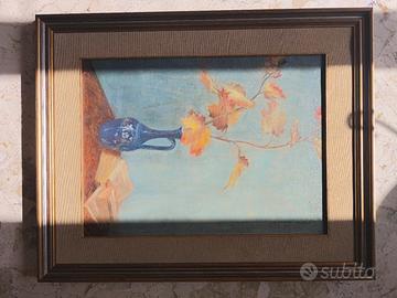 Dipinto Antico fine '800 - Natura morta con vaso b