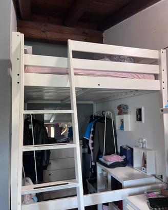 Letto a soppalco in legno Ikea