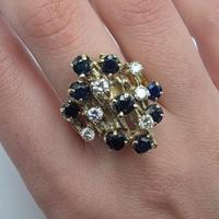 ANELLO ORO DIAMANTI ZAFFIRI