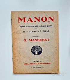 MANON - J. Massenet. Libretto d'opera