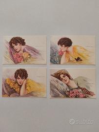 4 cartoline antiche non viaggiate