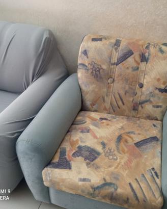 Set 2 poltrone + 1 divano letto + copridivani