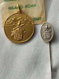 Cacciatori delle Alpi medaglia  e spilla  Arg 800