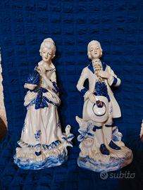 Coppia statue porcellana vintage Capodimonte 