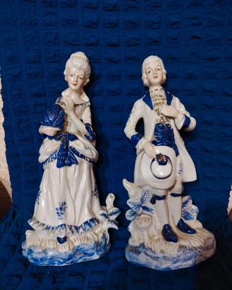Coppia statue porcellana vintage Capodimonte 