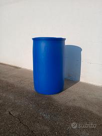 fusto bidone da 200 lt plastica blu 