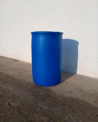fusto bidone da 200 lt plastica blu 