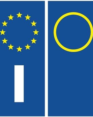 2 Adesivi Targa Europea Auto Omologati PVC Italia