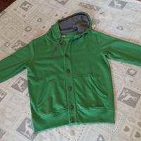 ERIMA felpa verde in maglino con cappuccio -Tg. L