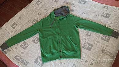 ERIMA felpa verde in maglino con cappuccio -Tg. L