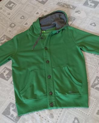 ERIMA felpa verde in maglino con cappuccio -Tg. L
