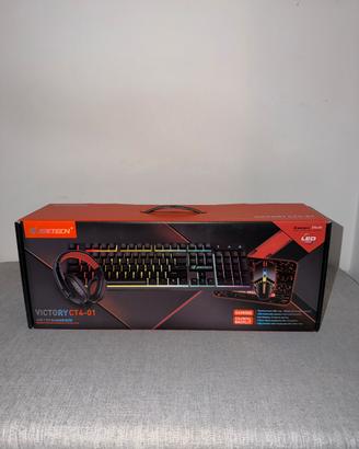 JERTECH Kit Gaming Tastiera Mouse Cuffie Tappetino