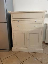 Madia in legno massello bianco