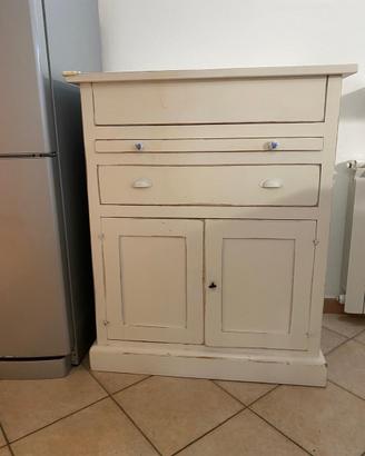 Madia in legno massello bianco