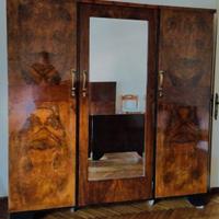 Antico armadio 3 ante specchio grande in radica