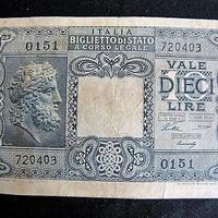 Biglietto da L. 10 ITALIA Luogotenenza