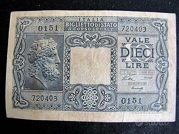 Biglietto da L. 10 ITALIA Luogotenenza