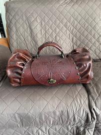 Borsa vintage in vero cuoio artigianale - rustica
