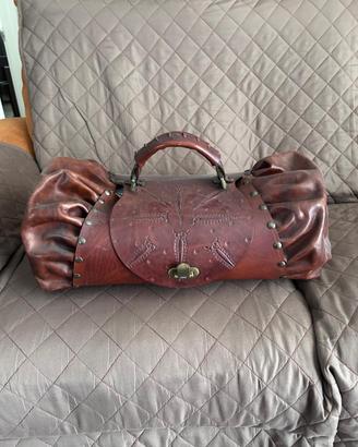 Borsa vintage in vero cuoio artigianale - rustica