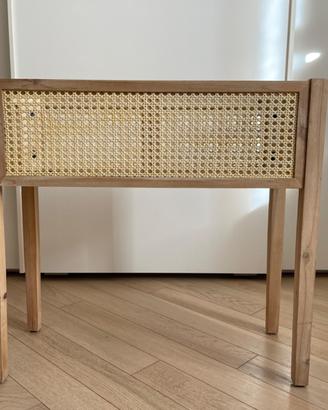 Piedistallo per piante in legno e rattan