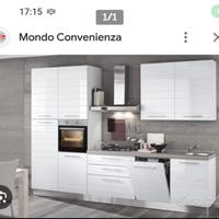 Nuovissima cucina componibile 3,3 mt bianco lucido