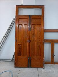 portone d'ingresso in legno massello 2 ante