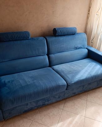 Divano letto 3 posti+pouf contenitore stesso color