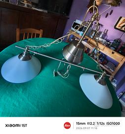 Lampadario acciaio e vetro