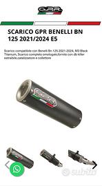 Scarico GPR Benelli 125