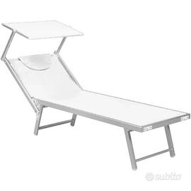 Lettino prendisole con tettuccio e cuscino "Bari"