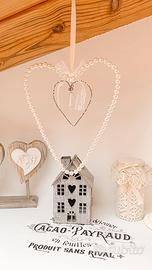 Cuore di perle shabby da appendere