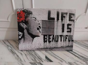 Tela Banksy decorativa street art