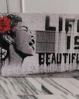 Tela Banksy decorativa street art