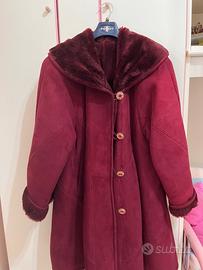 Cappotto Montone Sherling Bordeaux