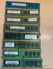Lotto 8 banchi ram pc desktop ddr3 ddr3